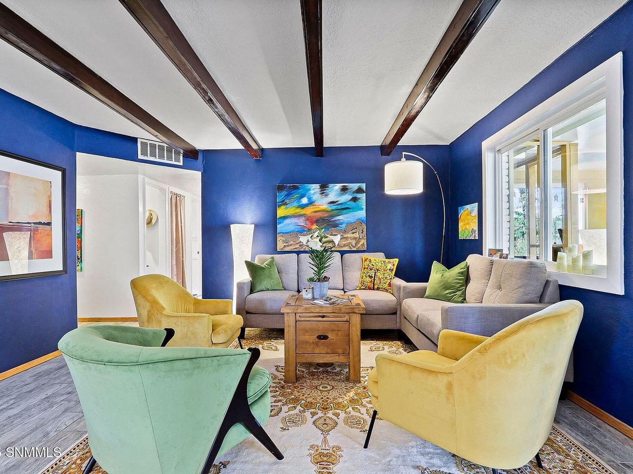A bright, renovated living room