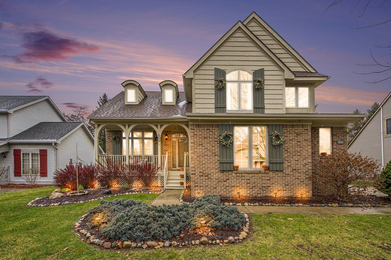 An Ann Arbor home at twilight