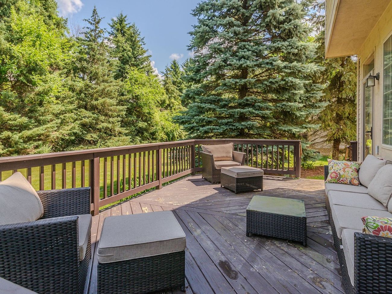 Deck and backyard