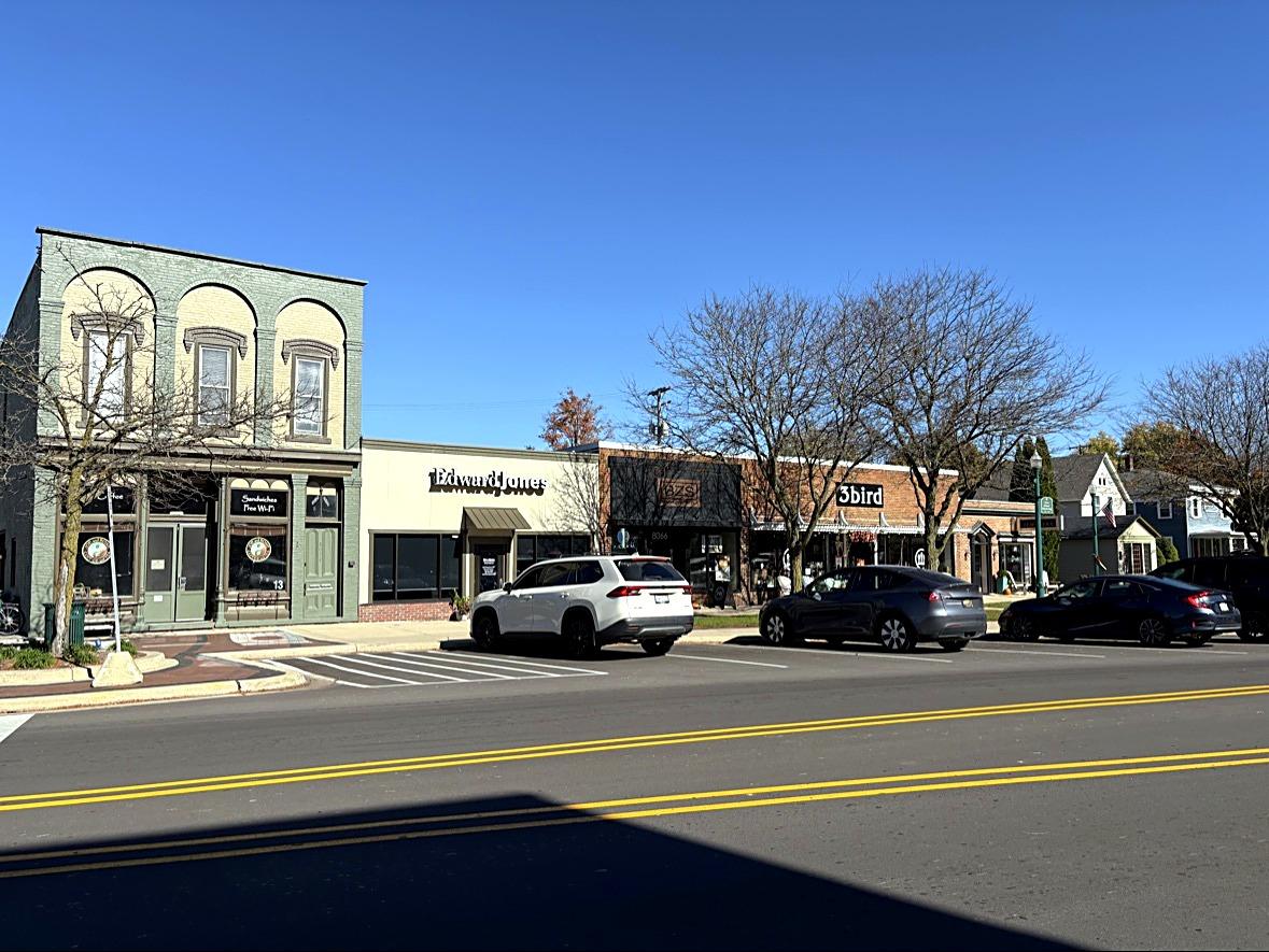A row of shops along Dexter’s main street